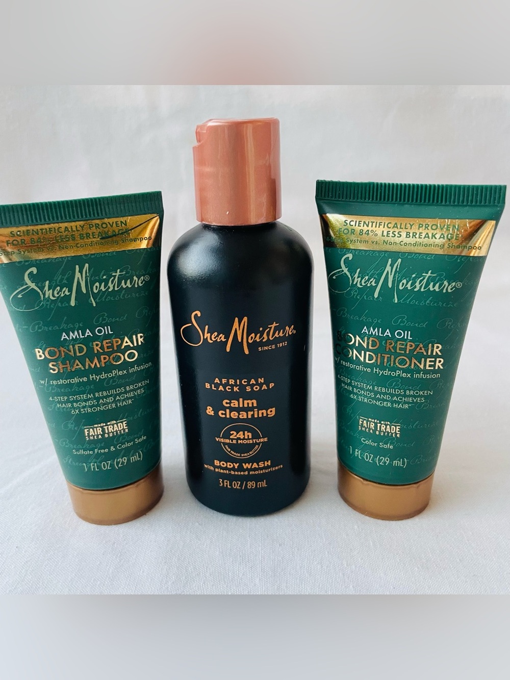 SheaMoisture Mini Set | Bond Repair Shampoo & Conditioner + African Black Soap